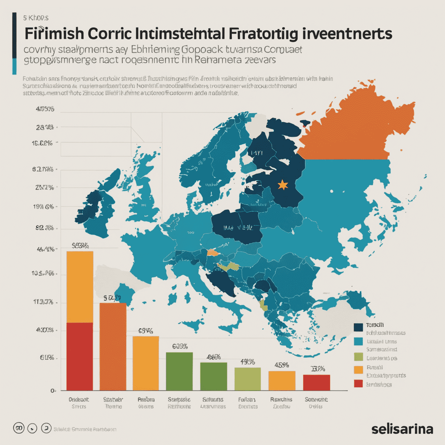 Chart comparing Finnish startup investments with other Nordic countries, showing growth trends over the past 5 years